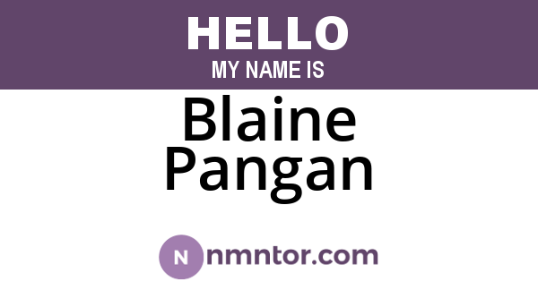 Blaine Pangan