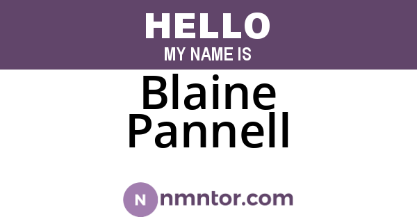 Blaine Pannell