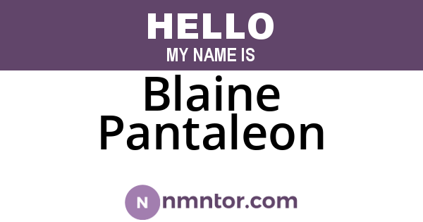 Blaine Pantaleon