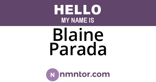 Blaine Parada