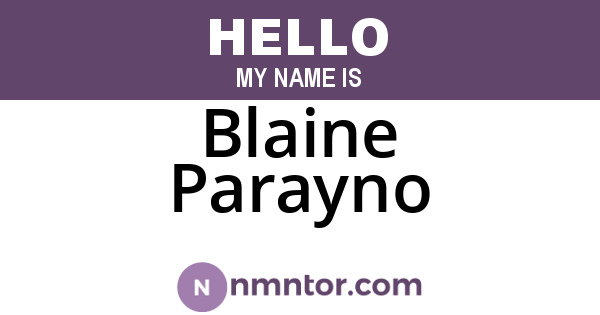 Blaine Parayno