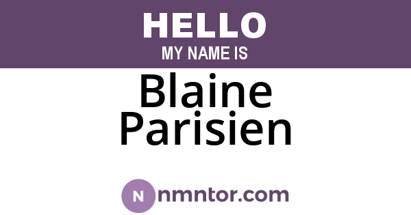 Blaine Parisien