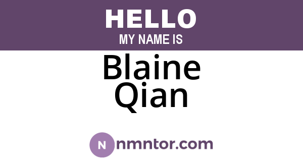Blaine Qian