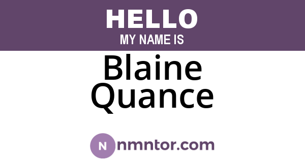 Blaine Quance