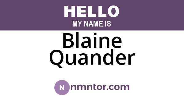Blaine Quander