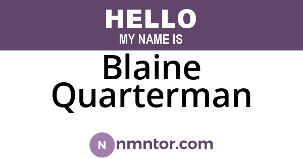 Blaine Quarterman