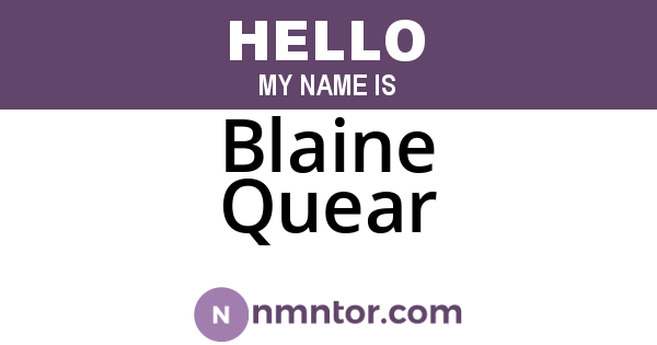 Blaine Quear