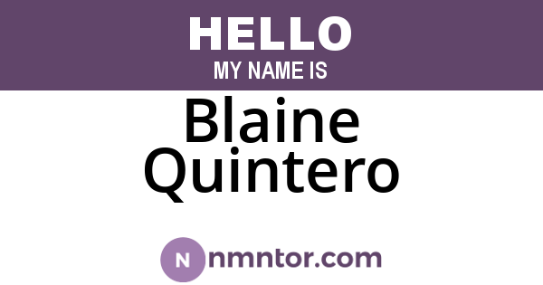 Blaine Quintero