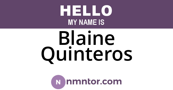 Blaine Quinteros