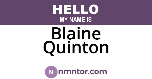 Blaine Quinton