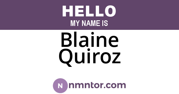 Blaine Quiroz