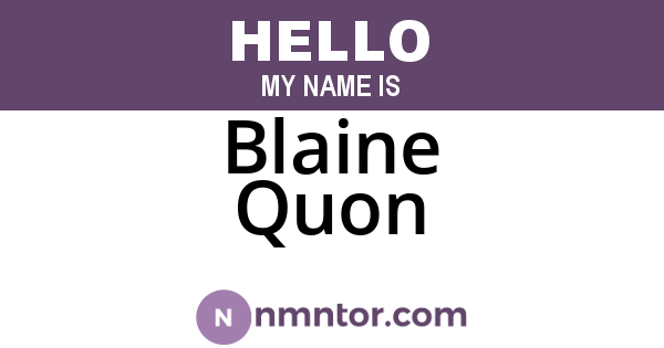 Blaine Quon