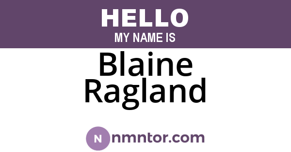 Blaine Ragland