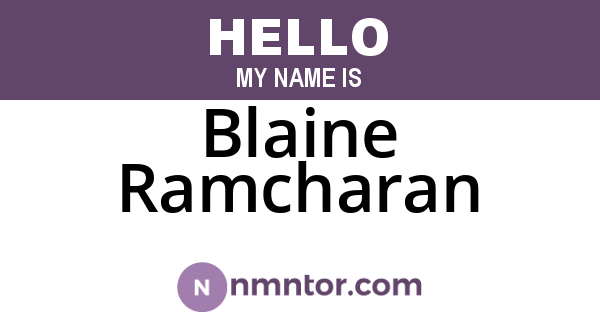 Blaine Ramcharan