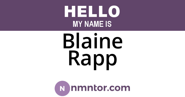 Blaine Rapp