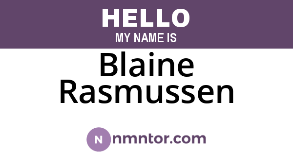 Blaine Rasmussen