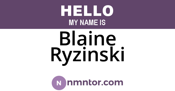 Blaine Ryzinski