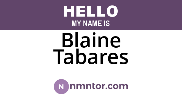 Blaine Tabares