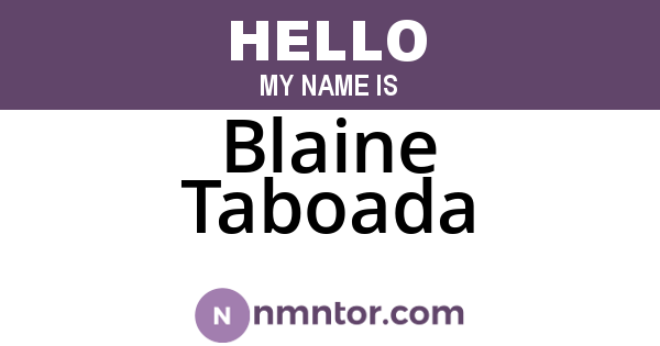 Blaine Taboada