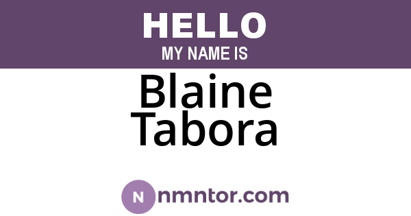 Blaine Tabora