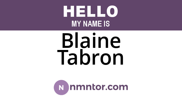 Blaine Tabron