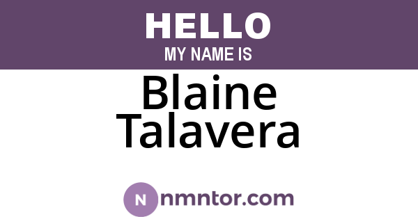 Blaine Talavera