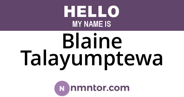 Blaine Talayumptewa