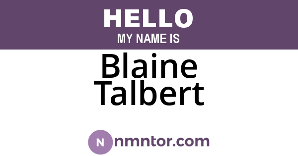 Blaine Talbert