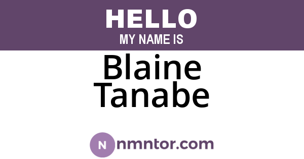 Blaine Tanabe