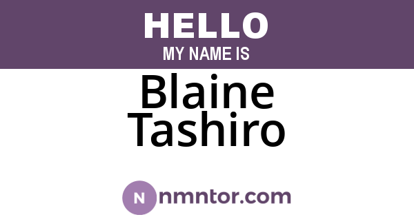 Blaine Tashiro