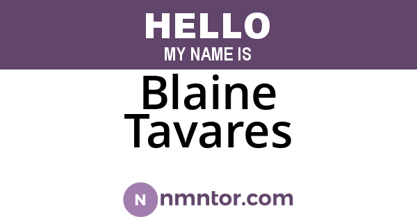 Blaine Tavares