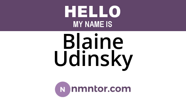 Blaine Udinsky