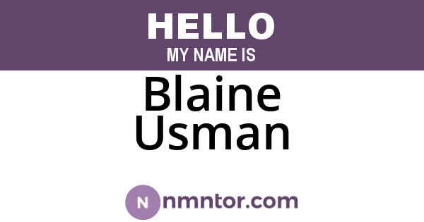 Blaine Usman