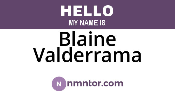 Blaine Valderrama