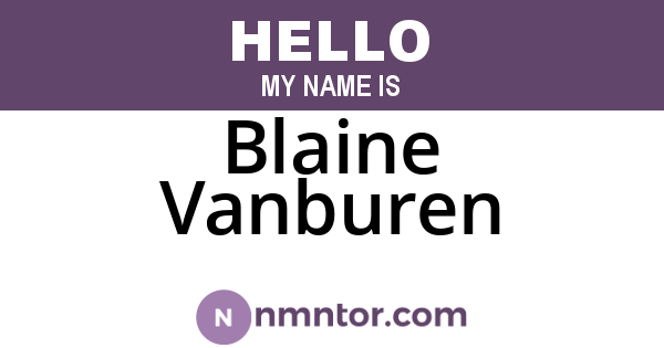 Blaine Vanburen