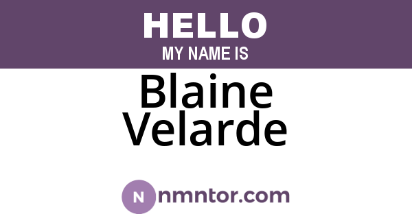 Blaine Velarde