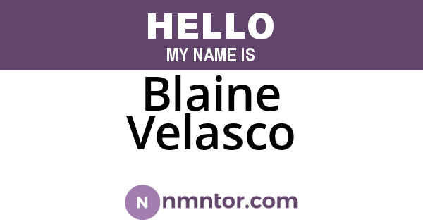 Blaine Velasco