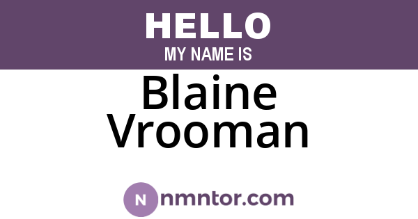 Blaine Vrooman