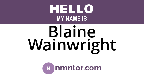 Blaine Wainwright