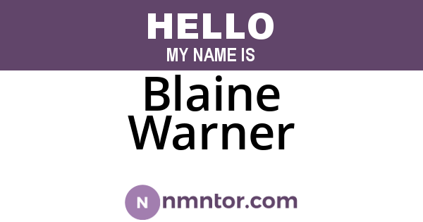 Blaine Warner