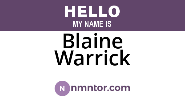 Blaine Warrick