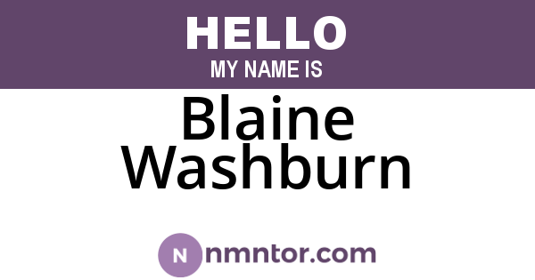 Blaine Washburn