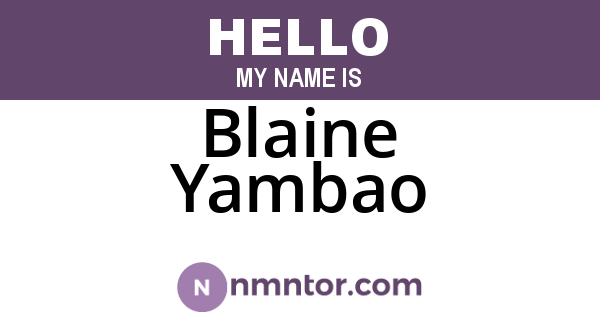 Blaine Yambao