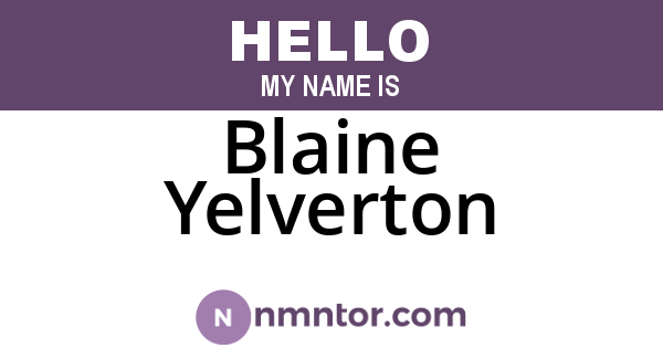 Blaine Yelverton