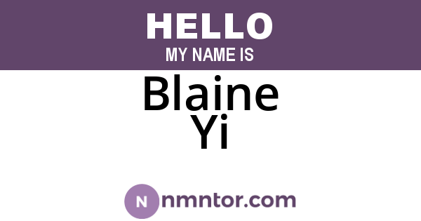 Blaine Yi