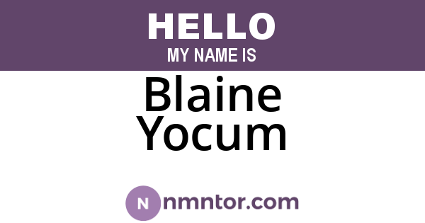 Blaine Yocum