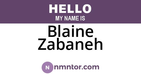 Blaine Zabaneh