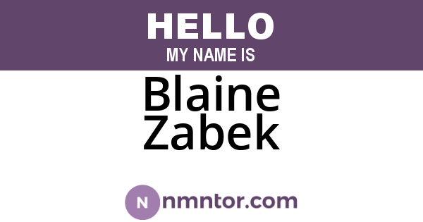 Blaine Zabek
