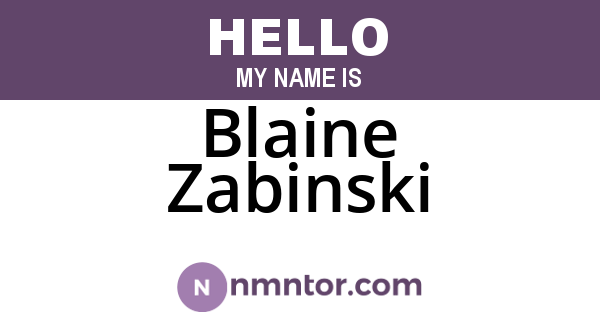 Blaine Zabinski