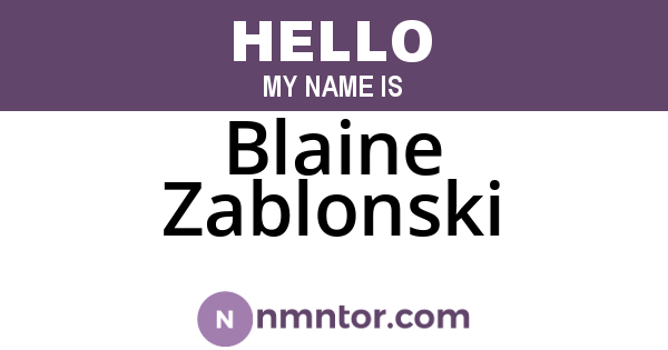 Blaine Zablonski